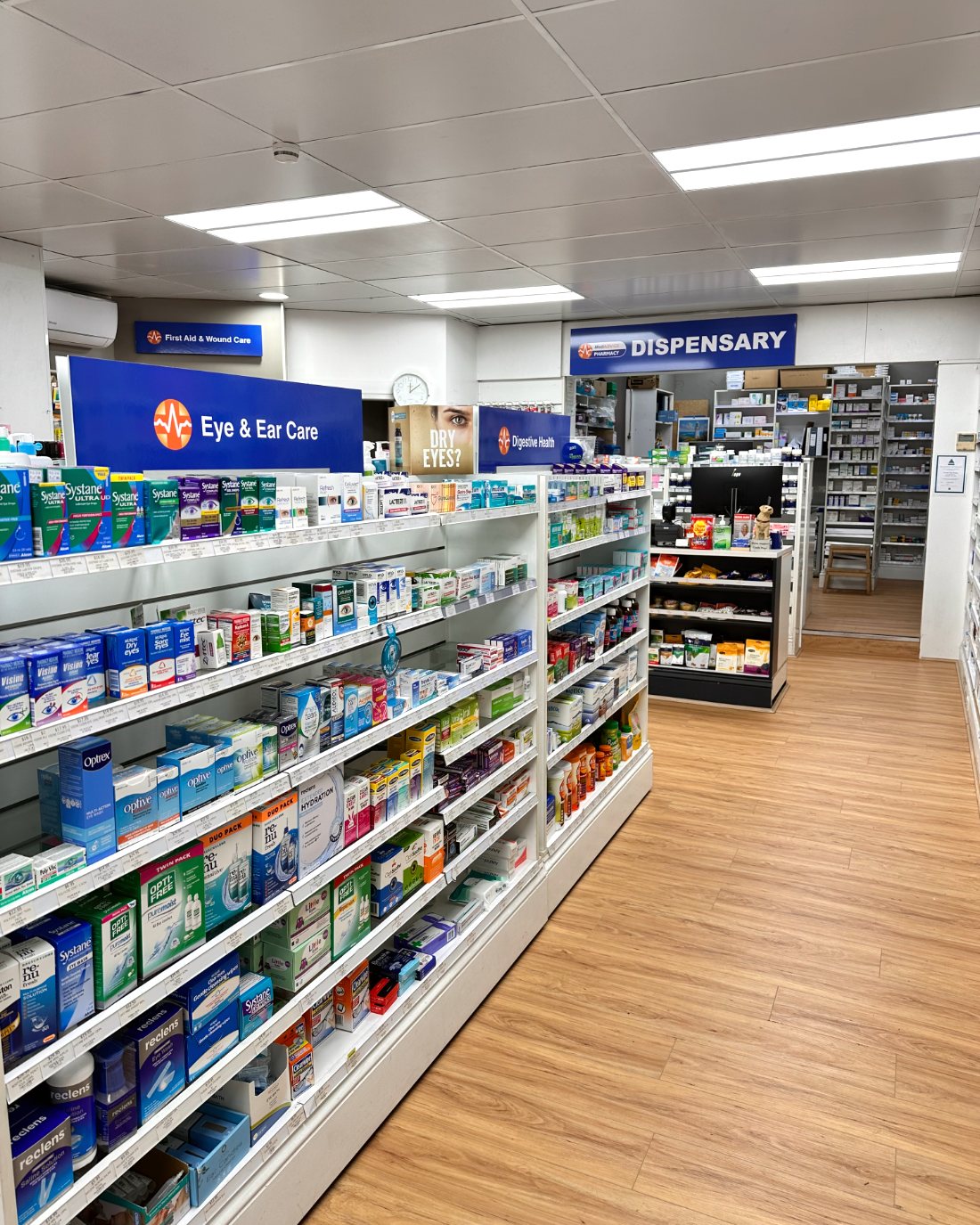 Inside Annandale Village Pharmacy: the dispensary and shelves on Johnston Street
